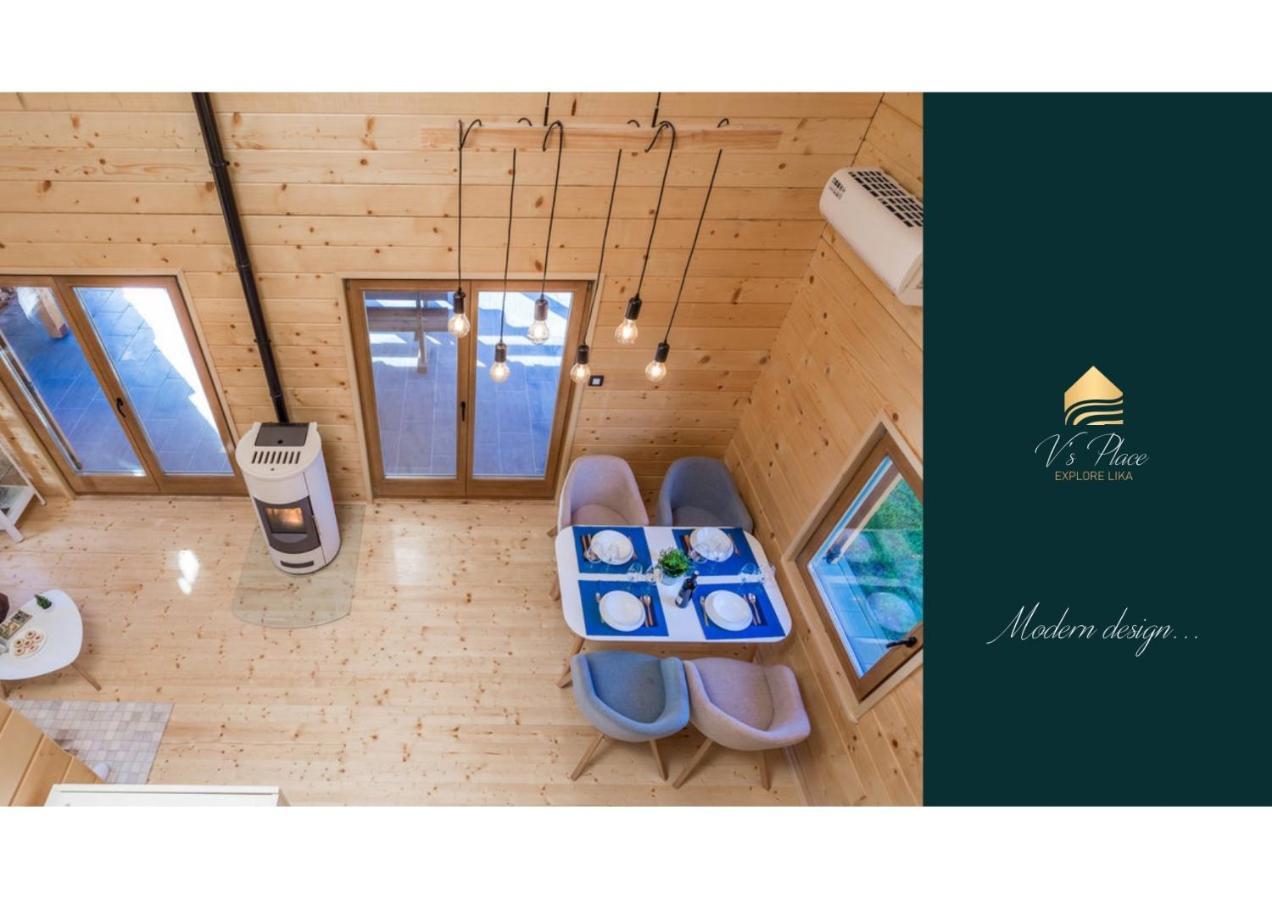 V'S Place - Wooden House With Heated Pool And Outdoor Sauna Otočac Εξωτερικό φωτογραφία